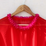 Red Pink Ombre Dyed Chiffon Kaftan