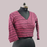 Pink Ikat Saree Blouse