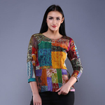 Vintage Kantha Peplum Top