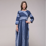 Blue Shibori Striped Dress
