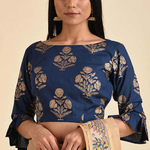 Blue Printed Cotton Blouse