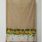 Yellow Hand Painted Floral Handwoven Indian Cotton StoleDupatta