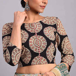 Black-Brown Printed Cotton Blouse