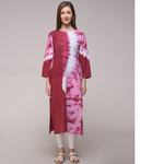 Maroon Tie-dye Wave Tunic