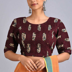 Maroon Pleated Blouse