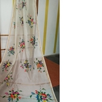 Hand Painted Floral bouquet Handwoven Indian Cotton Stole/Dupatta/