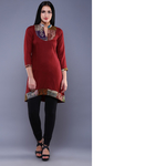 Maroon Kantha Kurta