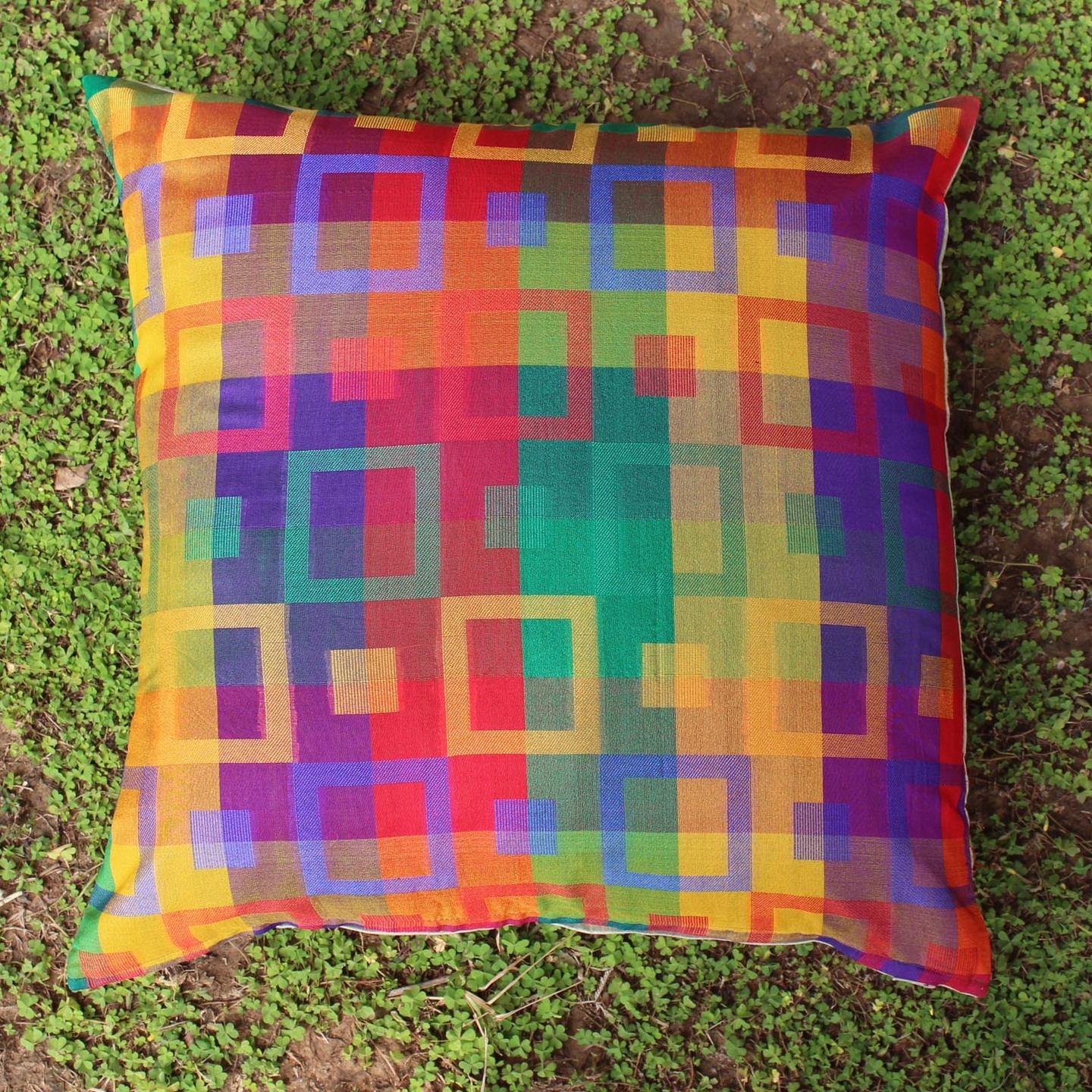 Geometrical Woven colorful Cushion Cover (set Of 2)