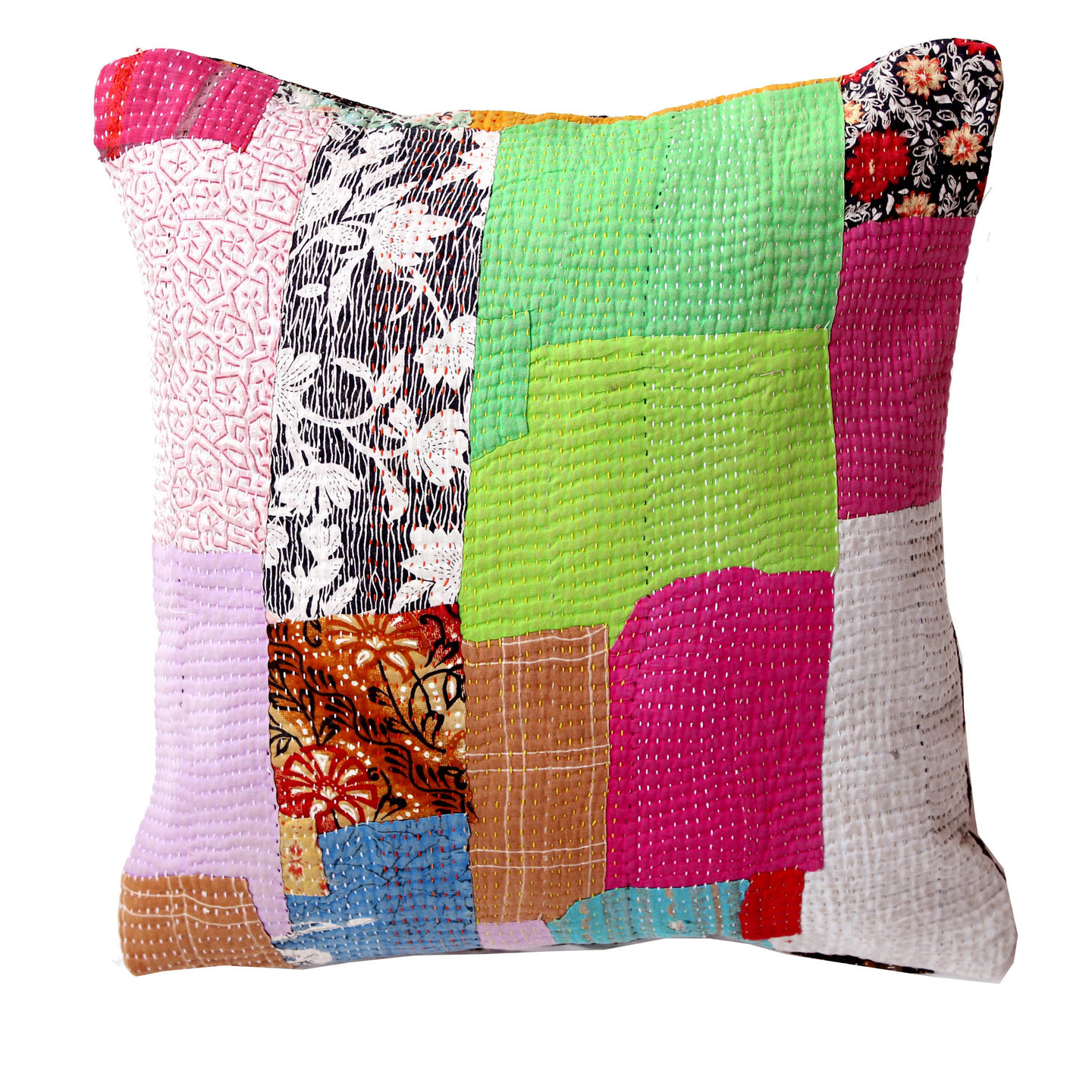 Vintage Patch Kantha Cushion Cover