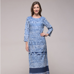 Patched Shibori Slit Dress