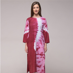 Maroon Tie-dye Wave Tunic