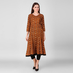 Yellow Mughal Buti Printed Kurta