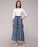Dabu Printed Chevron Palazzo With Belt