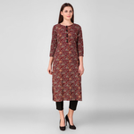 Maroon Printed Kurta
