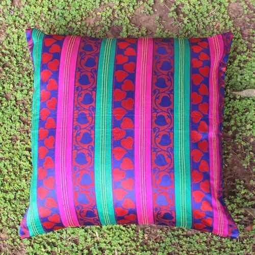 Woven Leaf pattern Cushion Cover (Set Of 2)