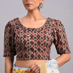 Grey-Brown Dabu Cotton Blouse