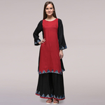 Red Black Applique Patch Ensemble