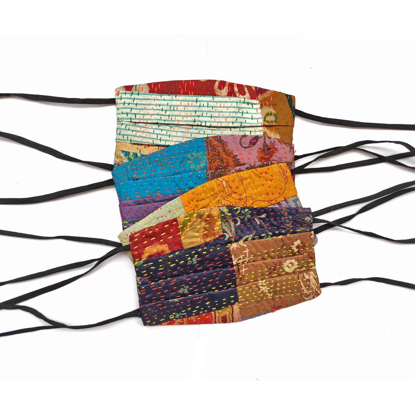 Reusable Kantha Mask Set of 2