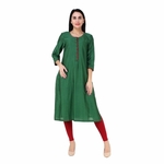 Green Cotton silk Kurta