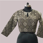 Brown Block Print Dabu Patch Work Blouse