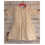 Beige Handloom Kala Cotton Dress