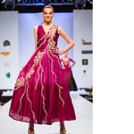 Ombre Dyed Silk Chanderi Embroidered DressGown