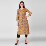 Yellow Printed Floral Kurta