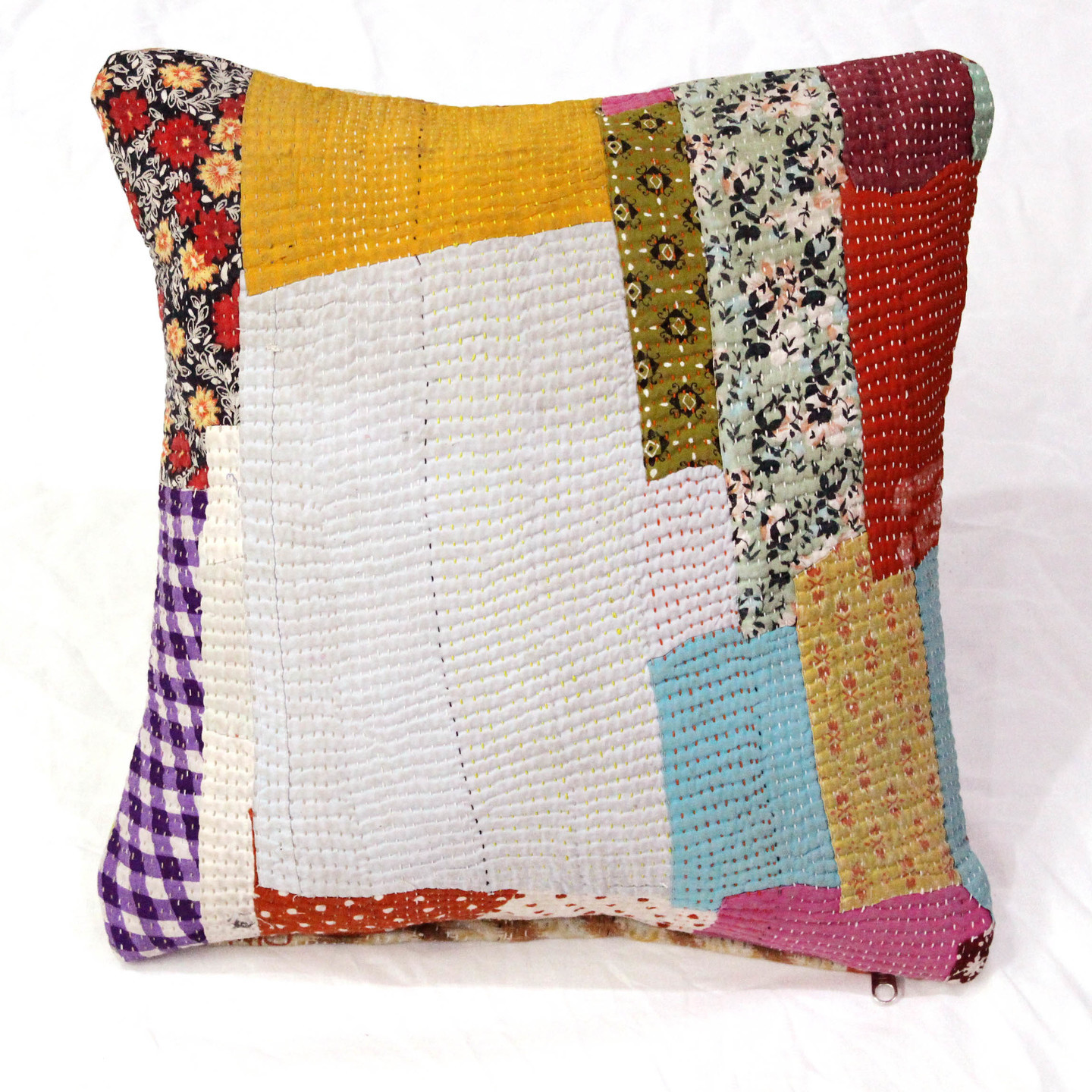 Vintage Patch Kantha Cushion Cover