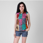Vintage Silk Kantha Nehru Jacket