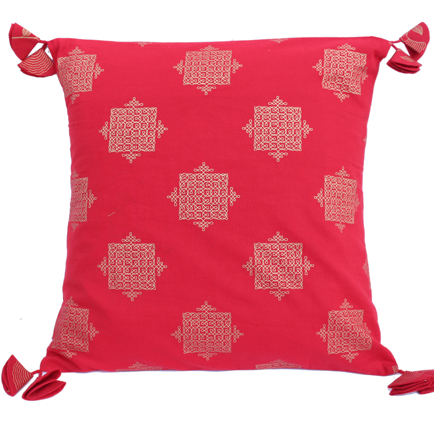 Red Gold Printed Indian Ethnic Cushion Covers