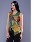 Vintage Kantha Pointed Peplum Top