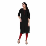 Black Cotton silk Kurta
