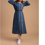 Indigo Dabu Cotton Printed Dress