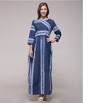 Blue Shibori Striped Dress