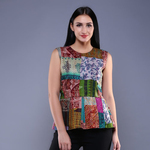 Kantha Peplum Top