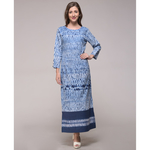 Patched Shibori Slit Dress
