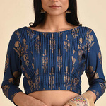 Blue Printed Cotton Blouse