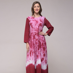 Maroon Tie Dye Dress