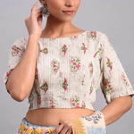 Beige Dabu Pleated Blouse