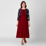 Red Navy Patch Dress