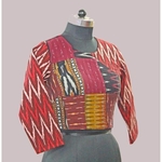 Ikat Patch work Saree Blouse