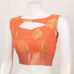 Handcrafted Sleeveless Princess Cut Banarasi Silk Cotton Blouse With Floral Butis