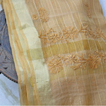 Beige Kota Doria Chikankari Dupatta
