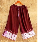 Red Cotton silk tie dye Embroidered Palazzo