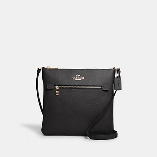 COACH Rowan File Bag Gold/Black