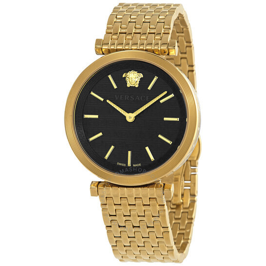 VERSACE V-Twist Quartz Black Dial Ladies Watch VELS00819