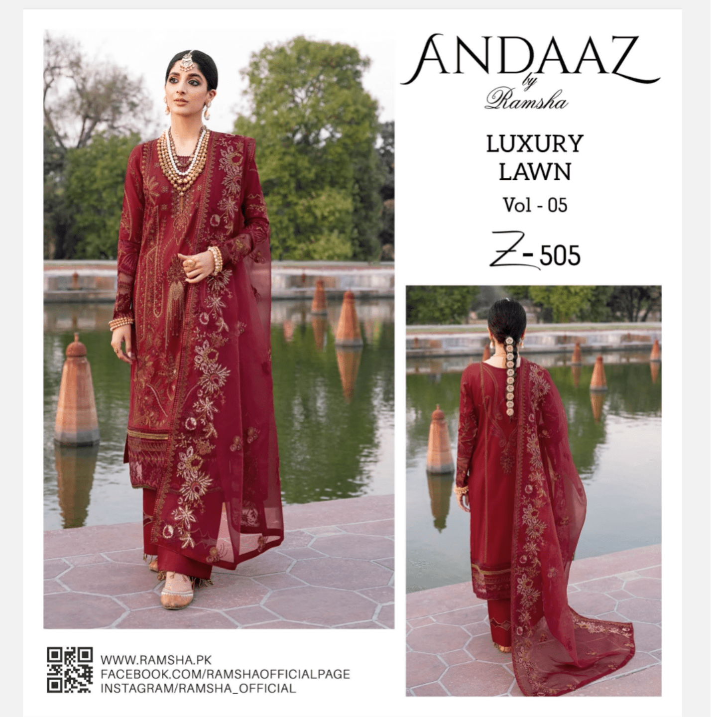 Ramsha  Andaz luxury Lawn Vol 05 2023