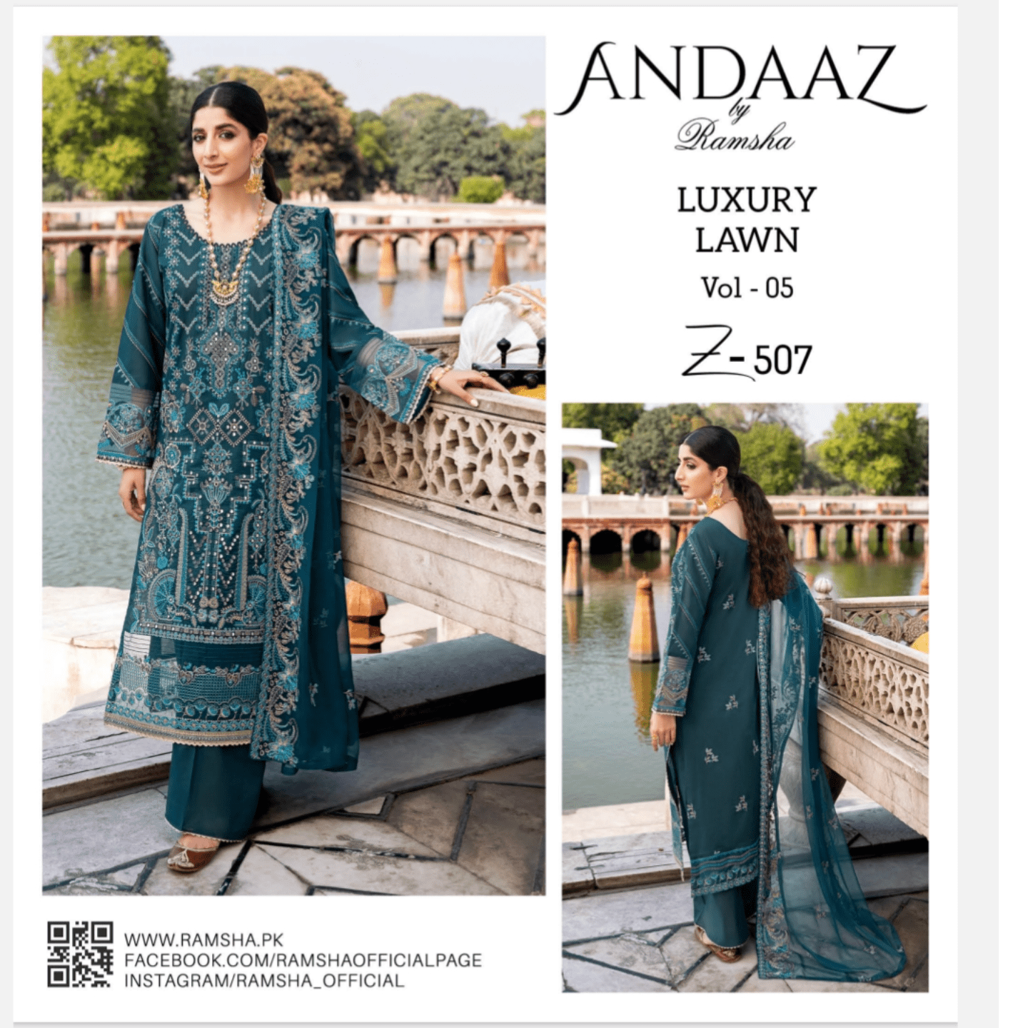 Ramsha  Andaz luxury Lawn Vol 05 2023