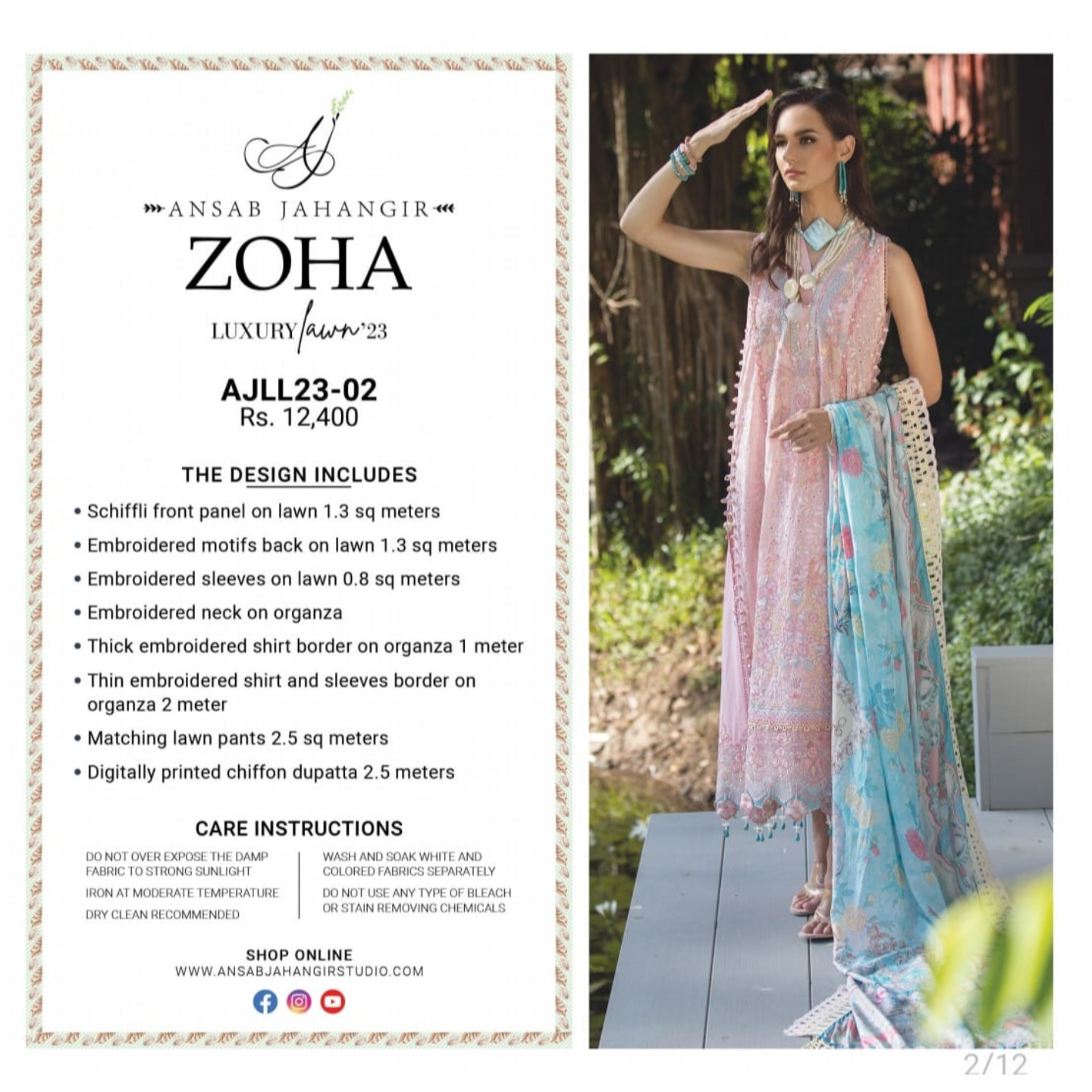 Zoha Ansab Luxury Lawn 2023