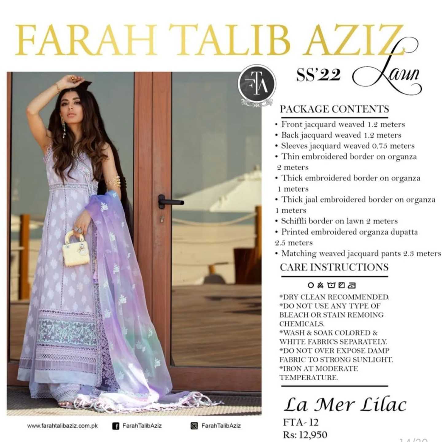 Farah Talib Aziz Luxury Lawn’22